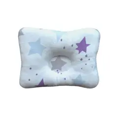 GENERICO - Almohada para Bebé Anti-Cabeza Plana - Celeste y Lila