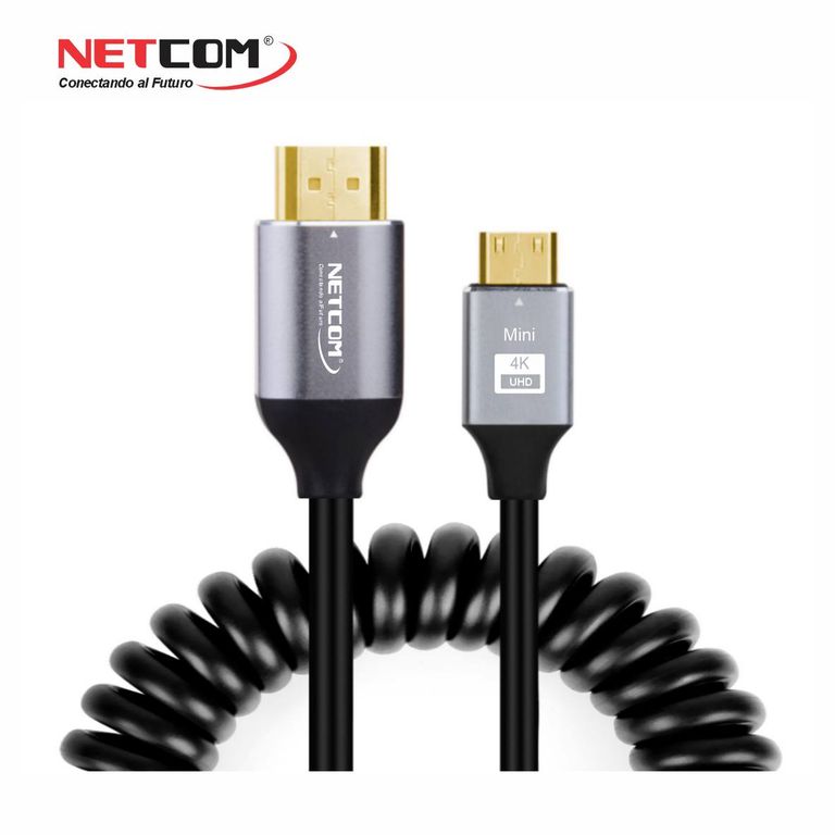 CABLE HDMI A MINI HDMI DE 50 CM TIPO ESPIRAL ULTRA HD 4K 60HZ