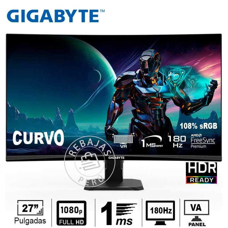 Monitor Gamer GS27FC 27” Curvado 180Hz FreeSync FHD
