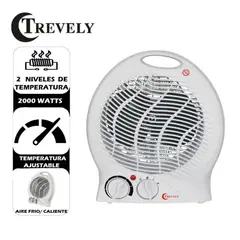 TREVELY - Termoventilador TCH06 Portatil 2000 watts Blanco