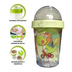 GENERICO - Vaso para Yogurt y Cereal Yogurtera De Acrílico con Cuchara para Niño