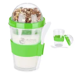 GENERICO - Vaso Yogurtera con Cuchara Modelo Dino de 450ml para Niño