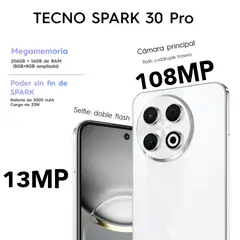 TECNO MOBILE - TECNO SPARK 30 PRO 8GB RAM 256GB EDICIÓN TRANSFORMERS COLOR ARCTIC GLOW CON ESTUCHE DE REGALO