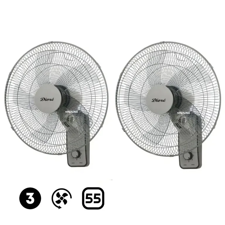 02Ventiladores de pared Dioré MWF-1605 3 velocidades 5 aspas 55 Watts