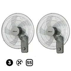 DIORE - 02Ventiladores de pared Dioré MWF-1605 3 velocidades 5 aspas 55 Watts