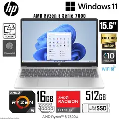 HP - Laptop 15-fc0002la AMD Ryzen 5-7520U 16GB LPDDR5 RAM 512GB SSD 15.6" FHD Windows 11 Home