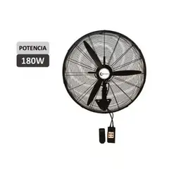 TREVELY - Ventilador Industrial 26 180W VT-27C Control Remoto Negro