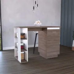 GENERICO - BARRA DE COCINA AURA BLANCO-CASTAÑO - ENVÍO ARMADO Y MELAMINA 18mm