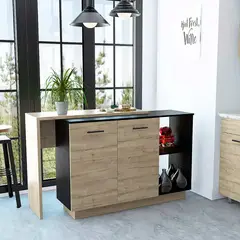 GENERICO - BARRA DE COCINA ALAYA DUNA-WENGUE - ENVÍO ARMADO Y MELAMINA 18mm