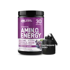 OPTIMUN NUTRITION - Amino Energy 30Servicios Aminoácidos Cafeína Sabor GRAPE +PORTA