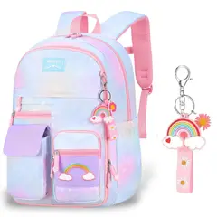 GENERICO - Mochila Escolar Para Niña Primaria Segundaria Arcoiris Kawai Azul