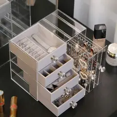 GENERICO - Organizador de Anillos y Pendientes Transparente a Prueba de Polvo