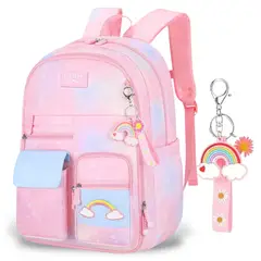 GENERICO - Mochila Escolar Para Niña Primaria Segundaria Arcoiris Kawai Rosado