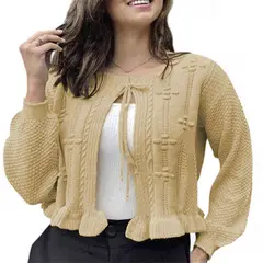 GENERICO - Chompa Trendy Mujer Tejido Jilo Alpino G359-22 Color Amarillo