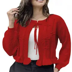 GENERICO - Chompa Trendy Mujer Tejido Jilo Alpino G359-22 Color Rojo