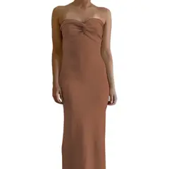 GENERICO - Vestido De Ensueño Mujer Tejido Jilo Alpino G359-23 Color Camel