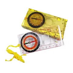 GENERICO - Brujula Cartografica Con Regla Acrilico Lupa Integrada