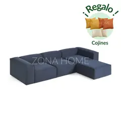GENERICO - Sofá Seccional Barcelona 4 Plazas - Azul Oscuro