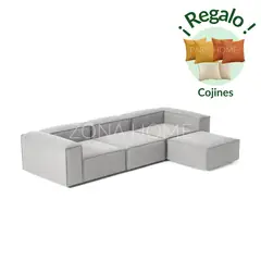 GENERICO - Sofá Seccional Barcelona 4 Plazas - Gris Claro