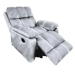 INIUS - Sillón Reclinable de Gamuza Naps Gris