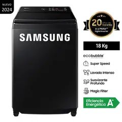 SAMSUNG - LAVADORA 18 Kg Ecobubble Smart Carga Superior WA18CG6745BVPE Negro