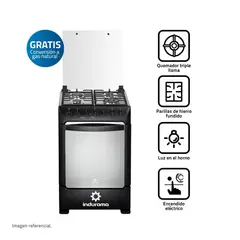 INDURAMA - Cocina Zafiro 4 Quemadores Pompeya Negro