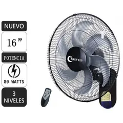 TREVELY - Ventilador de pared 16 VT-164 -control remoto - 80W