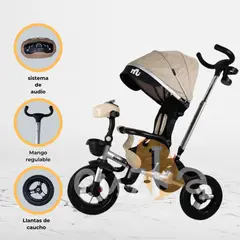 BABY - Triciclo Guiador «BELEONY» Beige