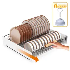 KELLER - Escurridor de Platos Extraíble d Acero L70 Y Desatorador J31 de Regalo