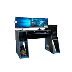 BARAKA HOME - Escritorio Gamer Silver - Negro