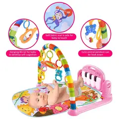 BABY WORLD - Gimnasio de Bebe con Piano Para Patear Rosado