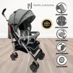 BABY - Coche Bastón de Lujo «OLYMPUS» con Mango Giratorio Gray