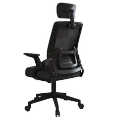 GENERICO - Silla Ejecutiva Giratoria Reposa Cuello Ajustable Soporte Lumbar Negro