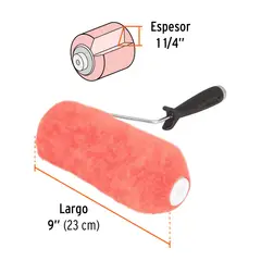 TRUPER - Rodillo para pintar 9 x 1-14 superficies extrarrugosas