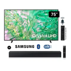SAMSUNG - Televisor LED Smart TV 75 Crystal UHD 4K- UN75DU8000GXPE + Soundbar HW C400