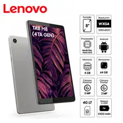 LENOVO - Tablet Tab M8 4ta Gen 4GB RAM 64GB TB300XU + Folio Case