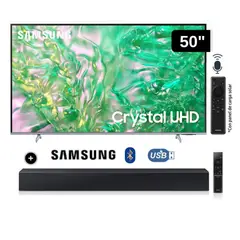 SAMSUNG - Televisor LED Smart TV 50 Crystal UHD 4K- UN50DU8200GXPE + Soundbar HW C400