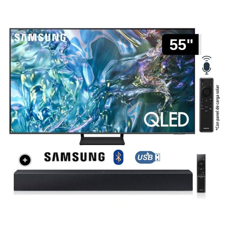 Televisor QLED Tizen OS Smart Tv 55 4K QN55Q65DAGXPE + Soundbar HW C400