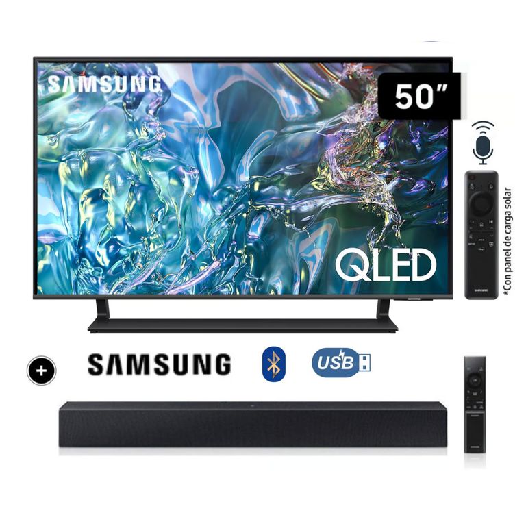 Televisor QLED Tizen OS Smart Tv 50 4K QN50Q65DAGXPE + Soundbar HW C400