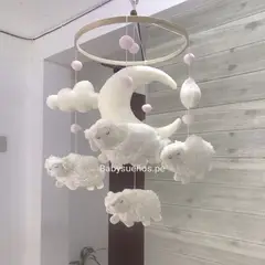 GENERICO - Móvil Cuna Ovejas para niña Musical