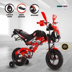 KINGDOM - Bici Moto Para Niño Aro 16 «FURIOUS MONSTER II» Red