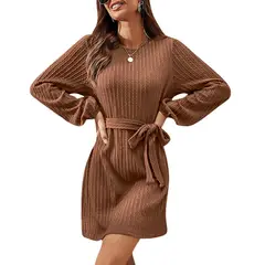 BLWOENS - Vestidos casuales de para mujeres - Marrón