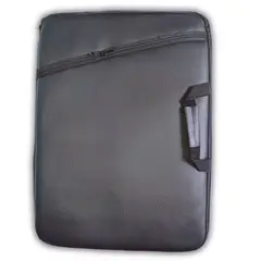 GENERICO - Funda para laptop 15" 17" con asa cuero negro