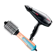 BABYLISS PRO - Combo BabylissPRO Cepillo Eléctrico BNTHBPE250PE y Secador Black Star