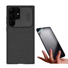 NILLKIN - Case para Galaxy S25 Ultra Negro + Mica Hidrogel Mate