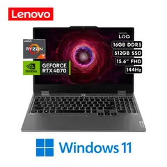 Laptop LOQ 15ARP9 - AMD Ryzen 7 7435HS 16GB 512GB SSD NVIDIA RTX 4070 8GB 15.6″ FHD 144Hz W11