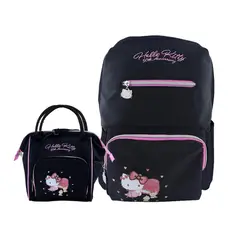 SCOOL - Mochila Hello kitty Aniversario Negro+ lonchera 50 Años