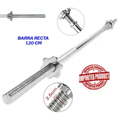 HOLGU - Barra Recta Cromada 120 cm Seguros Pesas GYM