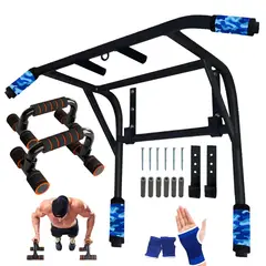HOLGU - Barra Calistenia 2 en 1 Dominadas + Push Up + Guantes