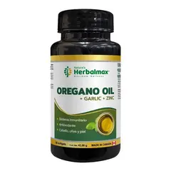GENERICO - Oregano Oil + Garlic + Zinc Natures Herbalmax 715 mg 60 Capsulas